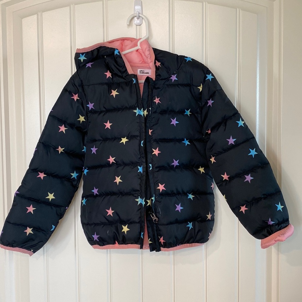 Epic Threads Black Star Print Kids Jacket